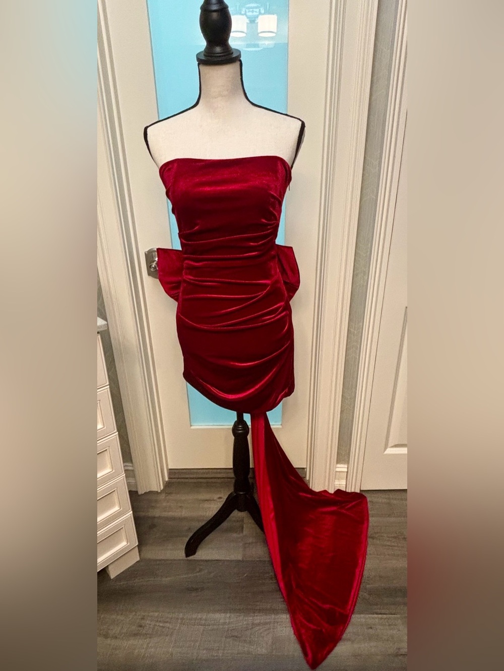 Red Velvet Bow. Dress